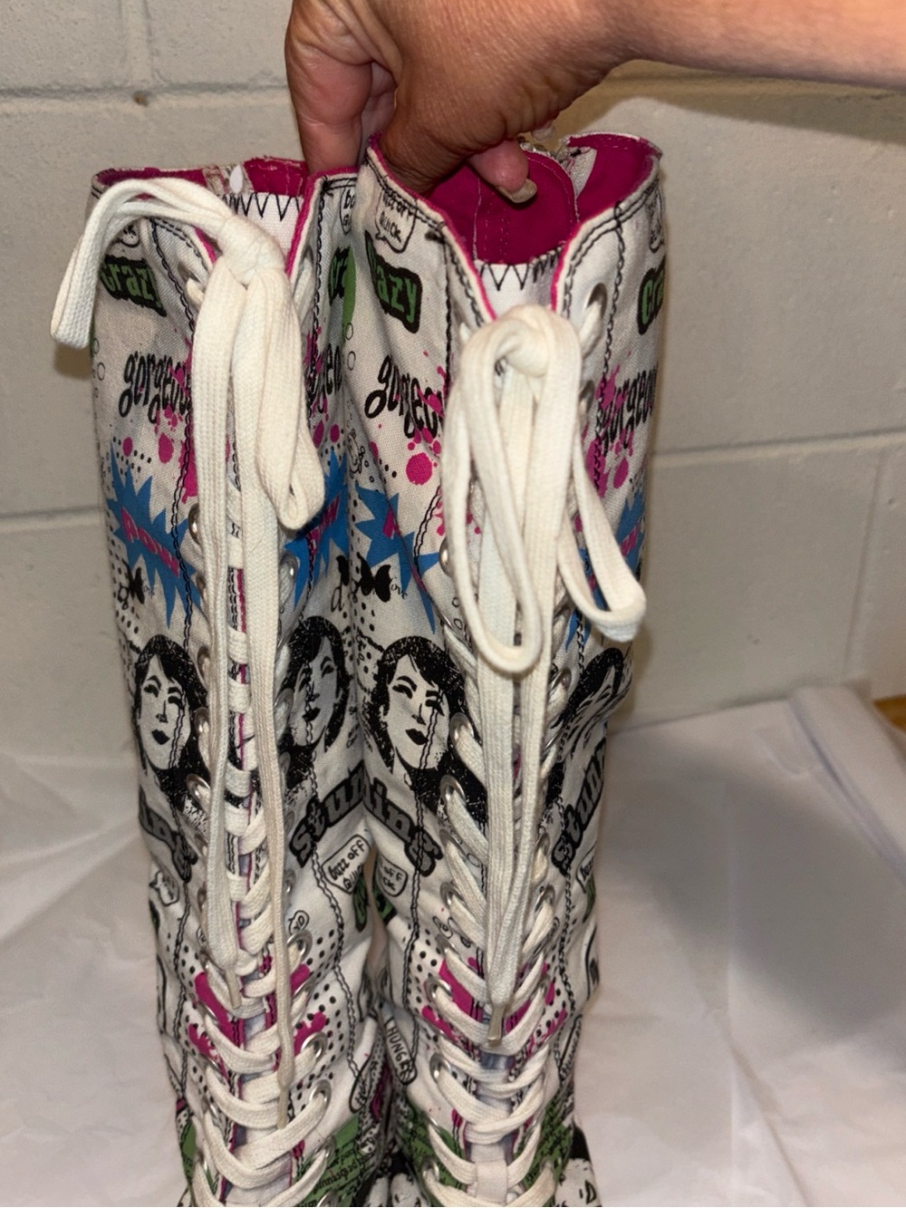 Vintage Airwalk knee high graffiti tennis shoes lace ups Retro Y2K women’s 8.5 - Picture 5 of 13